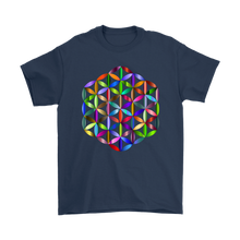 Vibrant, Colorful Rainbow, Flower of Life Mandala T-Shirt for Men