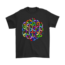 Vibrant, Colorful Rainbow, Flower of Life Mandala T-Shirt for Men
