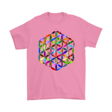 Vibrant, Colorful Rainbow, Flower of Life Mandala T-Shirt for Men