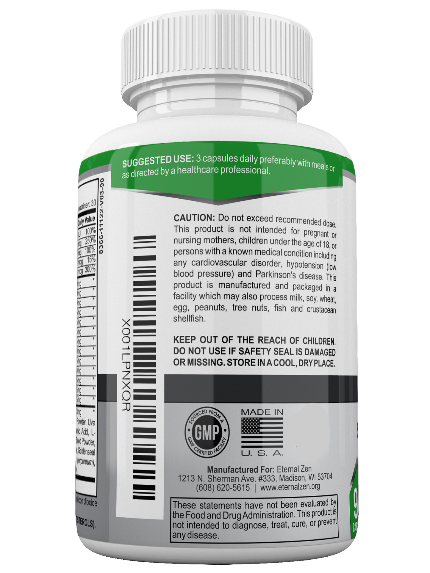 Eternal Zen Prostate Complete directions, suggested use and product information
